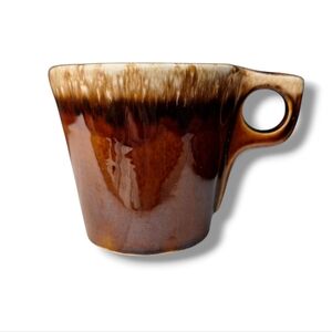 Vintage Brown Drip Glaze Hull Pottery USA Coffee Mug Cup 3.5" Tall